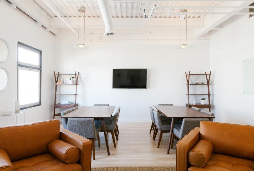 A working interior with space to gather